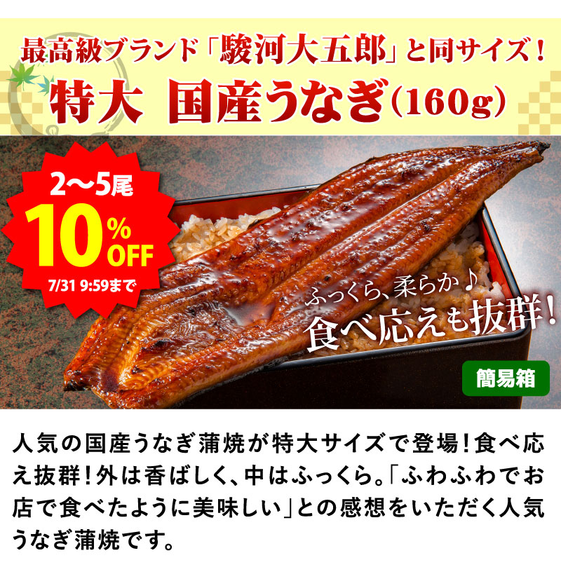 特大国産うなぎ蒲焼き