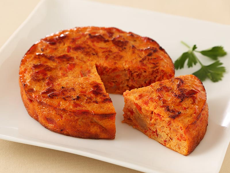 パプリカとベーコンのトルティージャ