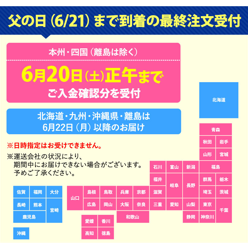 父の日締め切り