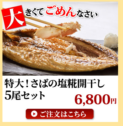 特大干物サバ5尾