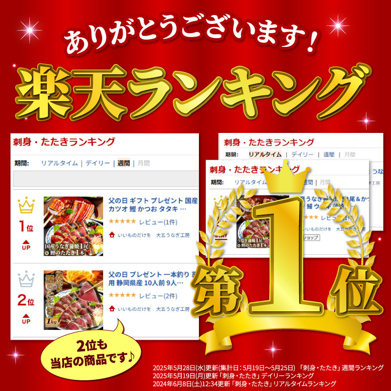 楽天ランキング1位獲得