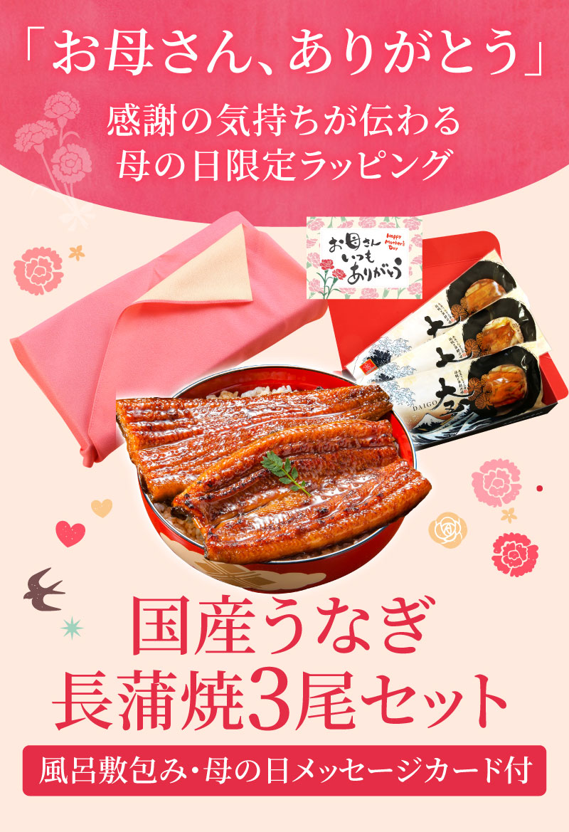 母の日うなぎ蒲焼3尾